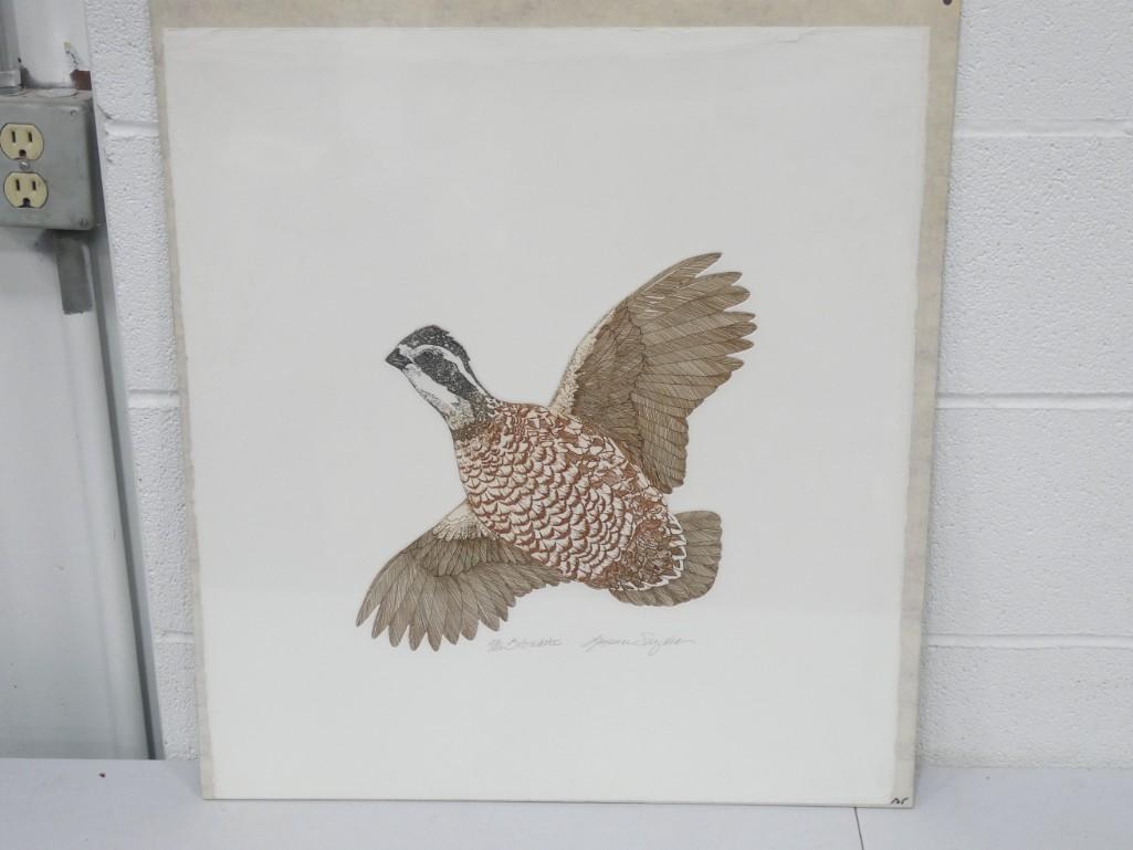 Lawrence Snyder Signed Color Etching "Bob White" 22 / 250 (1 of 3)