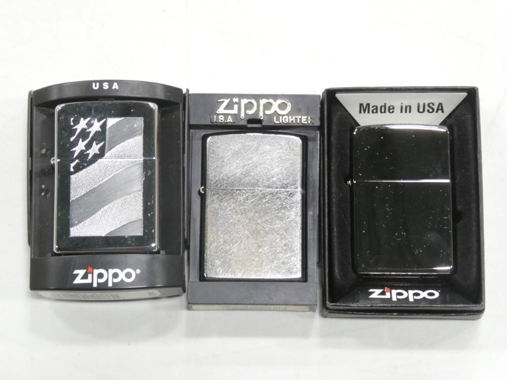 3 Zippo Lighters incl 2 New (1 of 2)