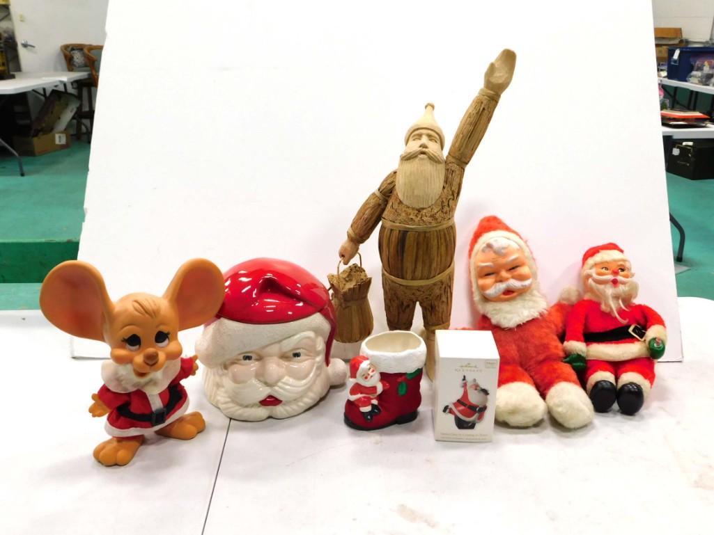 Christmas Lot incl Vintage Santas, Hallmark Keepsake Magic Ornament, Topo Gigio Santa, (1 of 6)