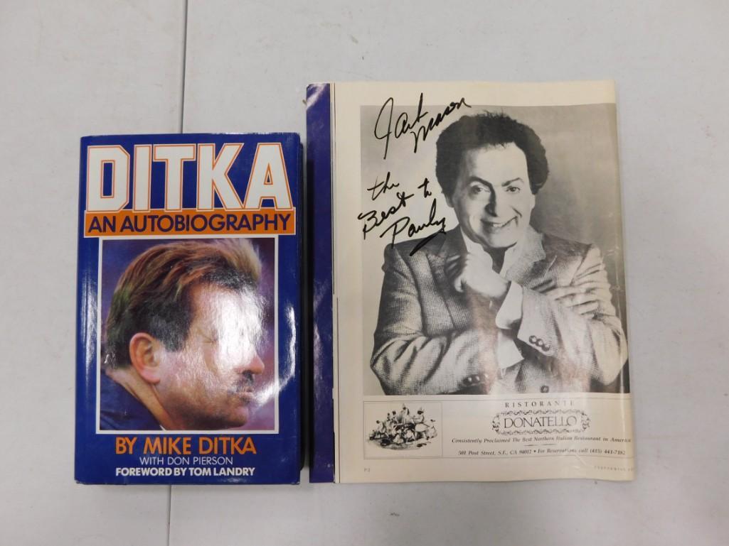 Mike Ditka Signed book and Jackie Mason Signed Program - No COAs (1 of 3)