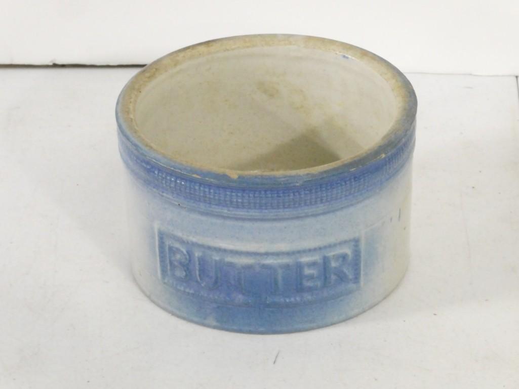 Antique Burley & Winter Crooksville Pottery Stoneware Butter Crock #2: Antique Burley & Winter Crooksville Pottery Stoneware Butter Crock #2