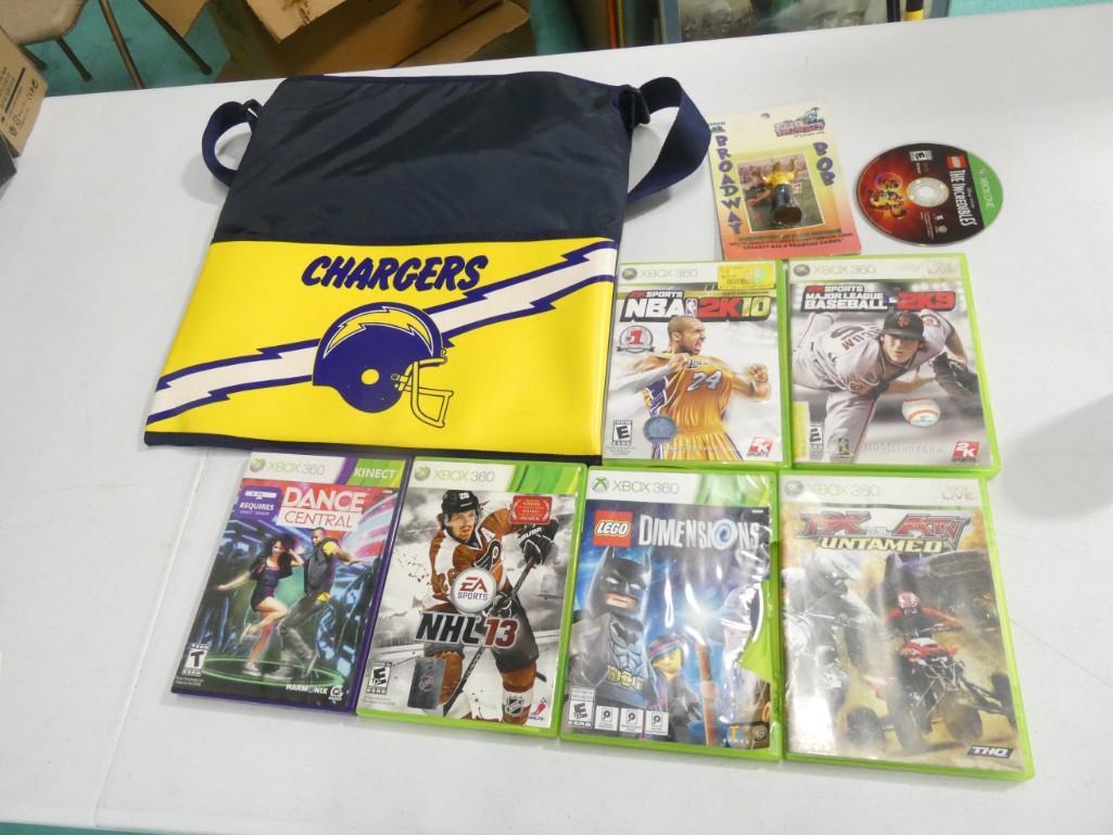 Misc Lot incl Xbox 360 Games, Insulated Chargers Bag, Broadway Bob Figurine, etc (1 of 9)