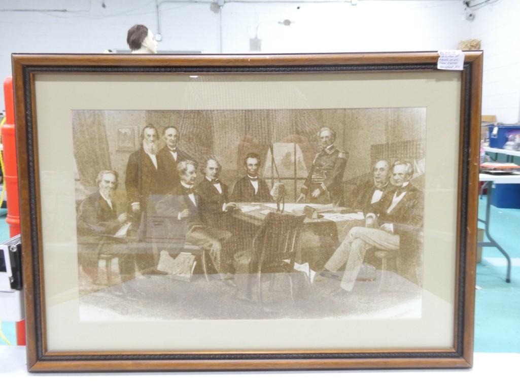 Old Lithograph of Abraham Lincoln's First Army Commander General Winfield Scott Addressing (1 of 5)