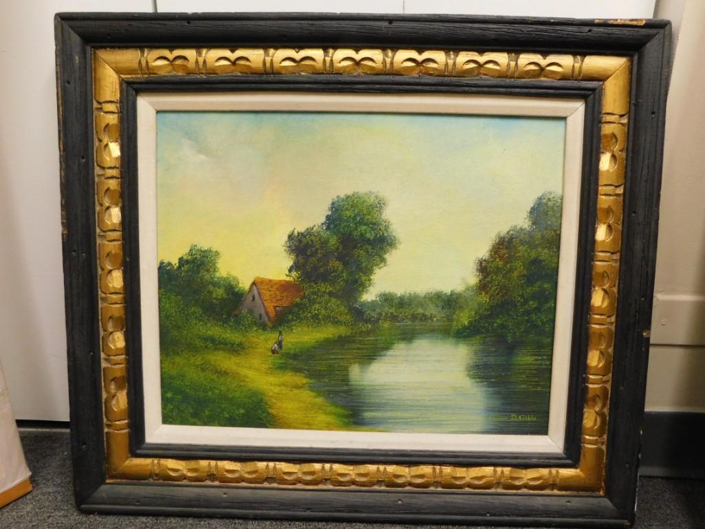 Donald Gibbs Oil on Canvas Framed 24"x27 1/2": Donald Gibbs Oil on Canvas Framed 24"x27 1/2" Signed D. Gibbs