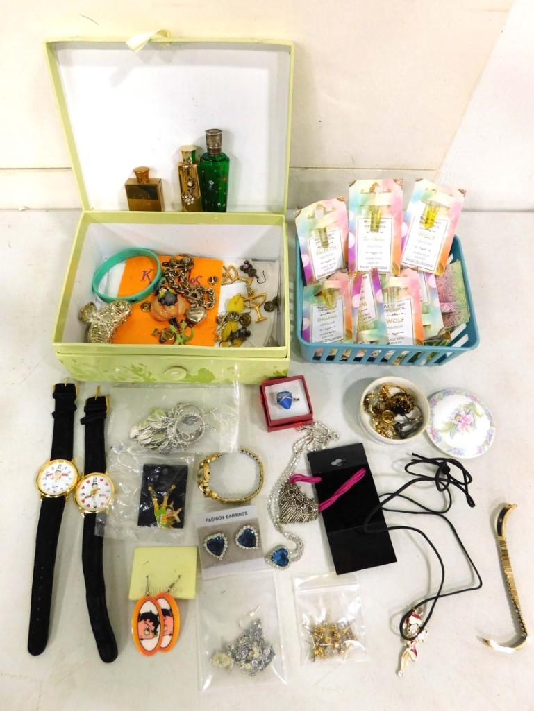 Jewelry Box w Betty Boop, Sterling, Watches, Mini Perfume Samples, etc Lot (1 of 9)