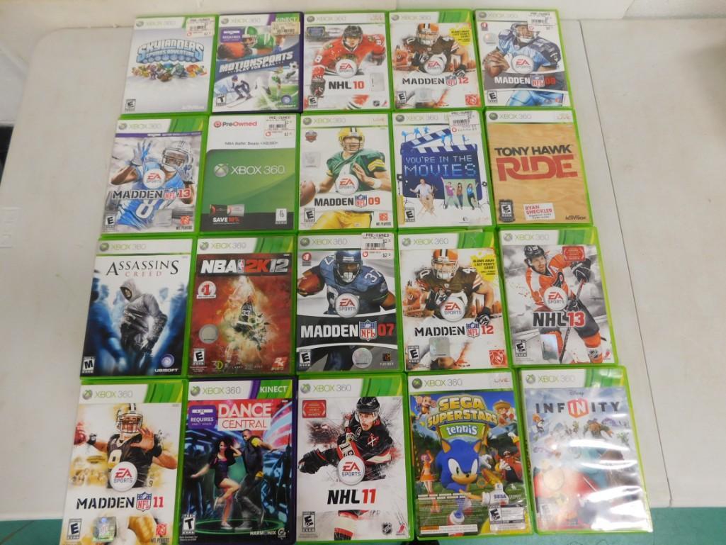 20 Xbox 360 Video Games incl Dance Central, Sega Superstars Tennis, Infinity, Assassins Creed, (1 of 3)