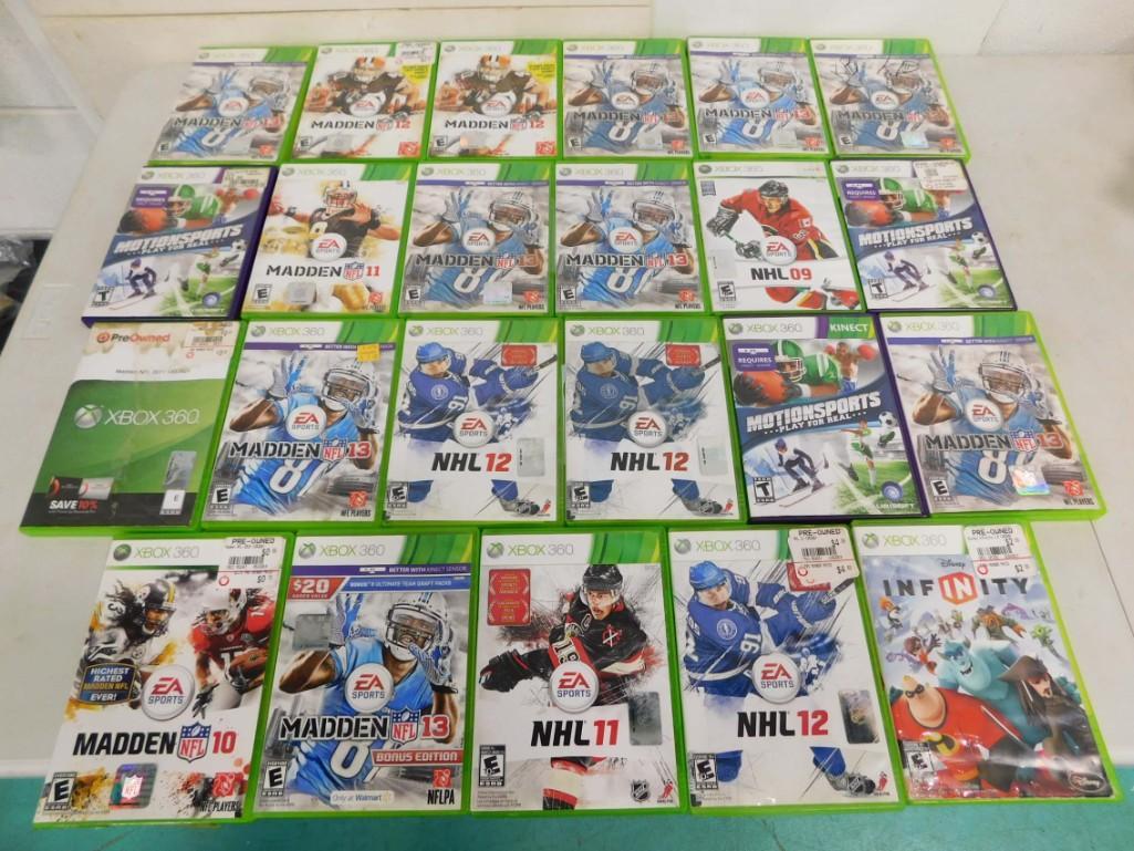 23 Xbox 360 Video Games incl Madden NFL13, NHL 11, Infinity, Motionssports, etc (1 of 3)