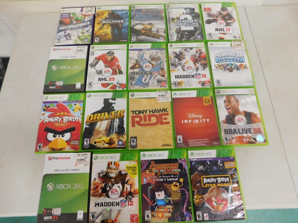 19 Xbox 360 Video Games incl Adventure Time, Angry Birds Star Wars, Angry Birds Trilogy, Driver (1 of 3)