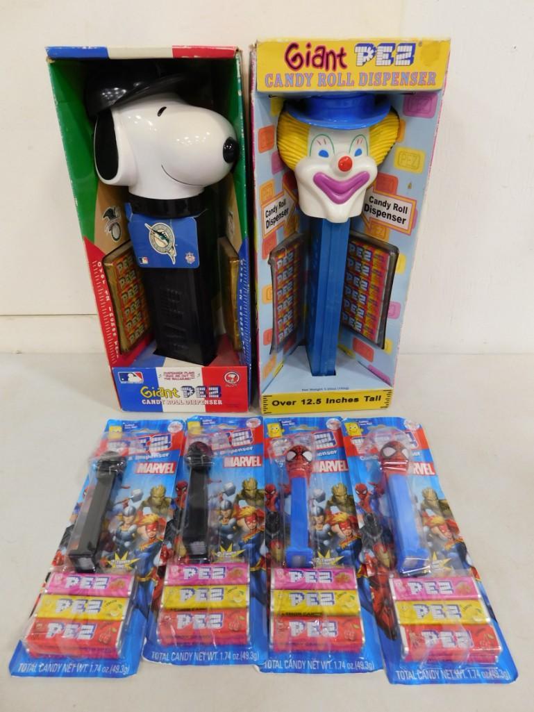 Pez Dispenser Lot incl Giant Snoopy Pez Dispenser,  Giant Clown Pez Dispenser, (1 of 3)