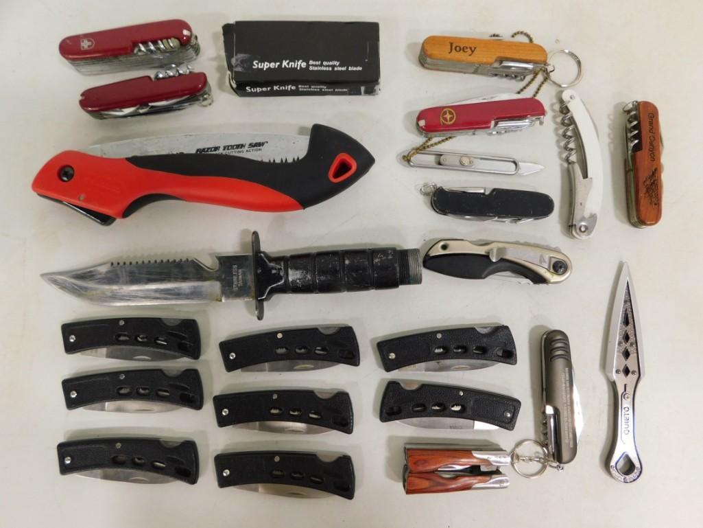 Knife Lot incl Harley Davidson Knife, Pocket Knives, Multi Tools, Fixed Blade, etc (1 of 5)
