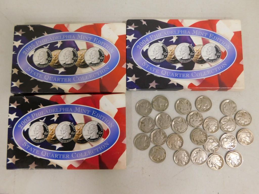 Coin Let incl Indian Head Buffalo Nickels and State Quarters (1 of 4)