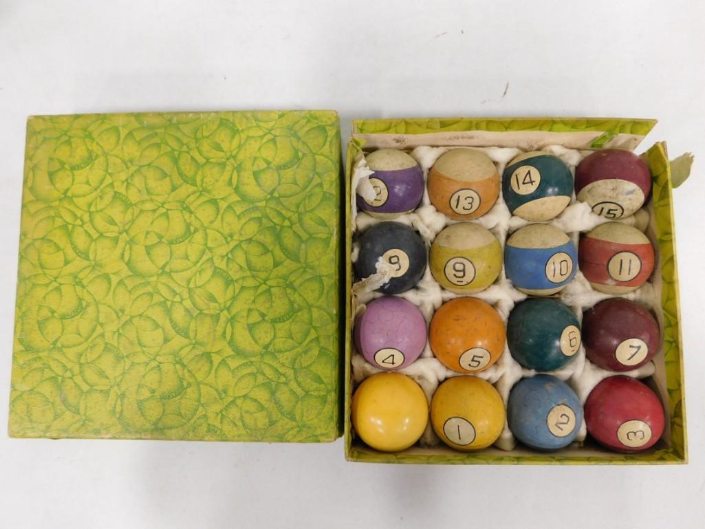 Vintage Set Of Hyatt Vitalite Pocket Billiard Balls In Original Box Auction