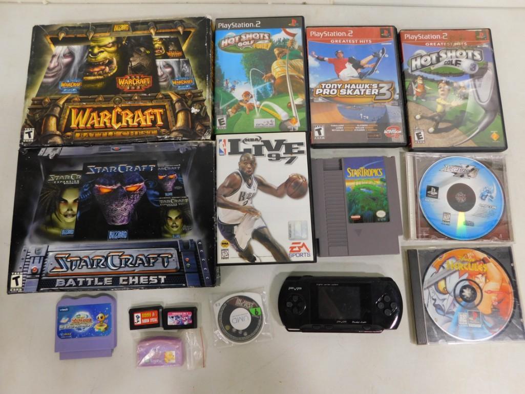 Video Game Lot including NES, PS2, VTech, PVP Station, PlayStation, etc. (1 of 5)