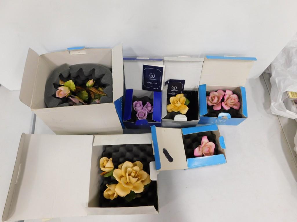 6 Capodimonte Porcelain Flowers in Original Boxes (1 of 4)