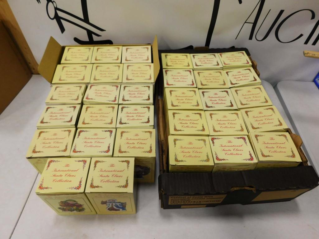 Lot of 32 The International Santa Claus Collection Christmas Figurines in Original Boxes . Assorted: Lot of 32 The International Santa Claus Collection Christmas Figurines in Original Boxes . Assorted.
