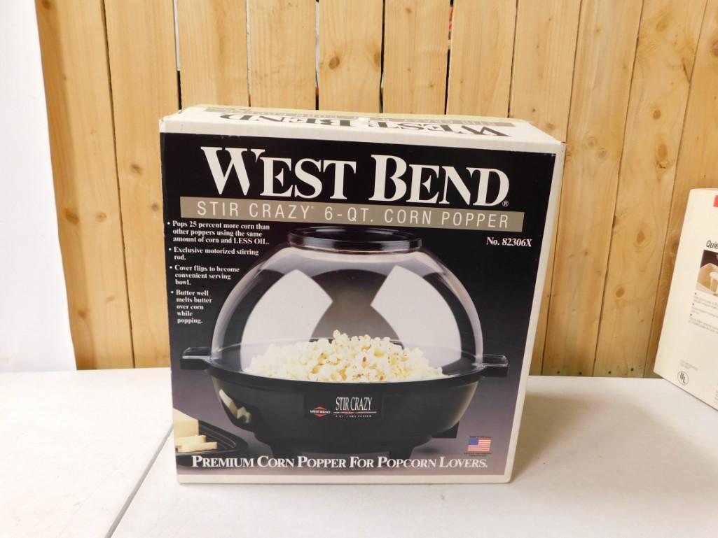 West Bend Stir Crazy 6 QT Corn Popper Appears New in Box: West Bend Stir Crazy 6 QT Corn Popper Appears New in Box