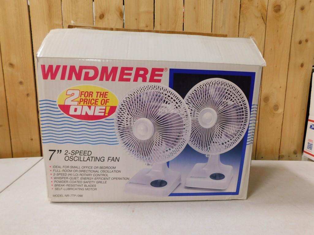 Pair of Windmere 7" Oscillating Fans with box (1 of 3)