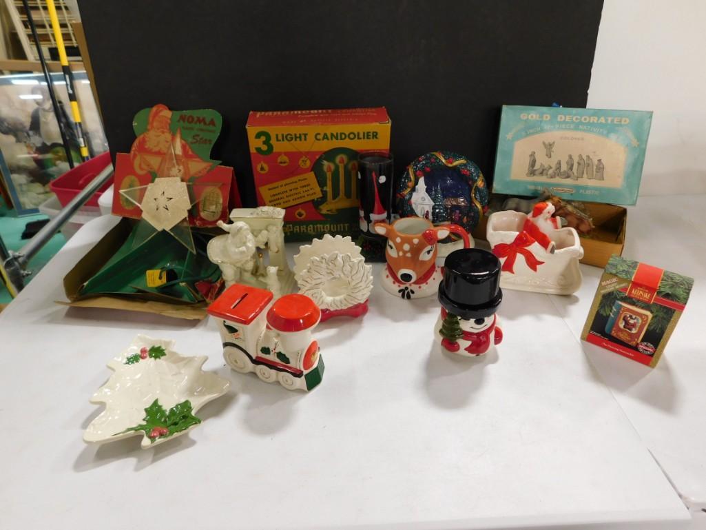 Christmas Decor Lot incl Vintage Noma Star, a Hallmark Keepsake Ornament, (1 of 6)