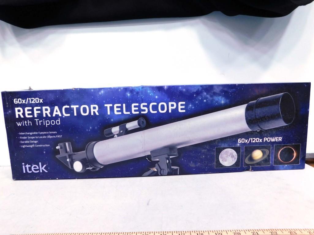 Itek Refractor Telescope with Tripod 60x/120x New in Box (1 of 5)