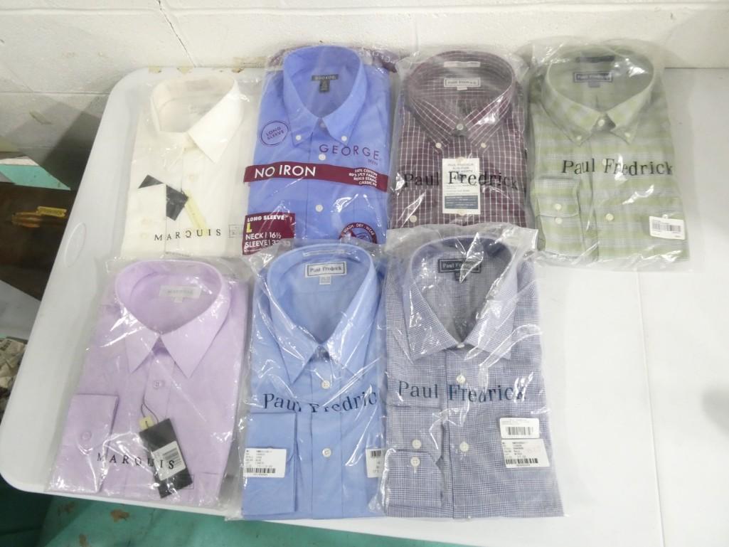7 New in Package Dress Shirts incl Marquis, Paul Fredrick, George, (1 of 13)