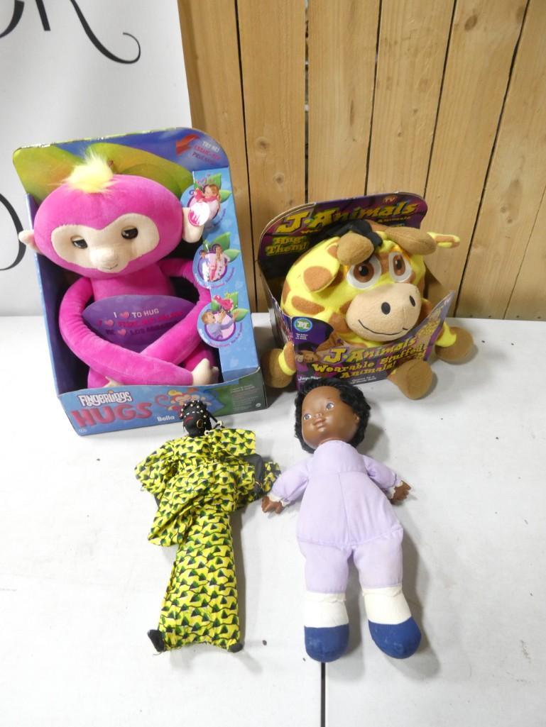 Fingerlings Hugs Bella, J-Animals Wearable Plush Giraffe, 2 African American Dolls (1 of 8)