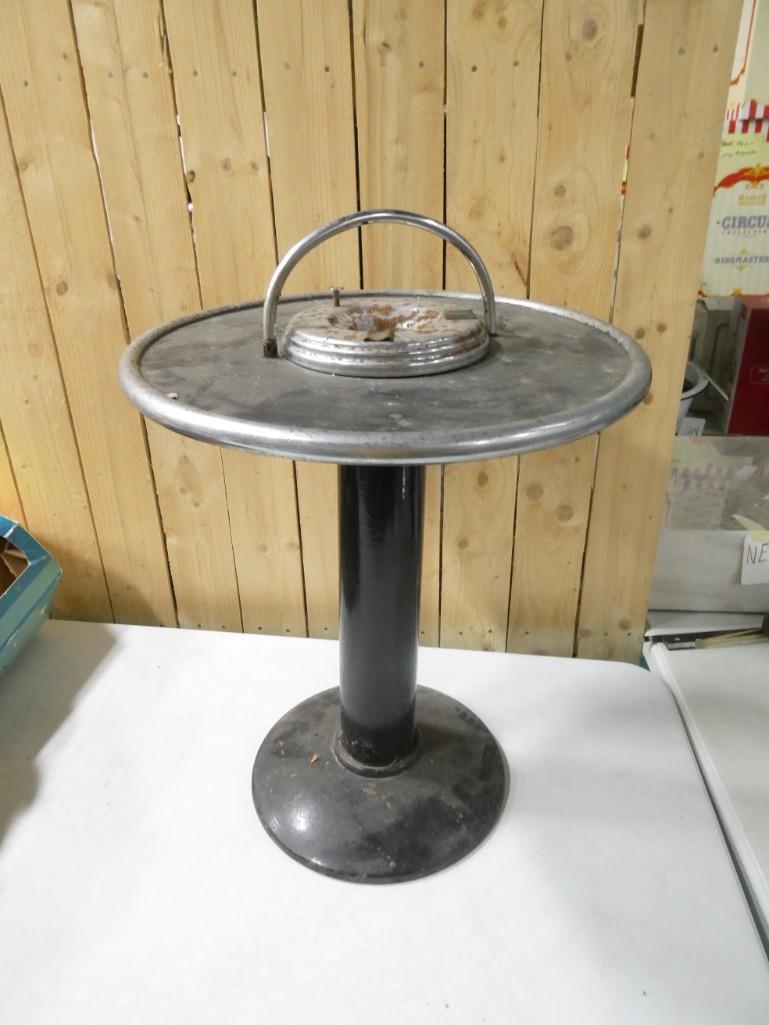 Vintage Metal Stand Ashtray with a Push Button to Make the Ashes Fall (1 of 3)