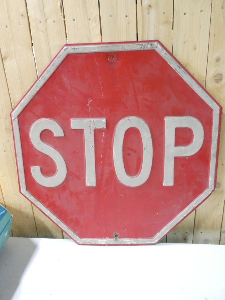 Vintage Embossed Stop Sign (1 of 3)