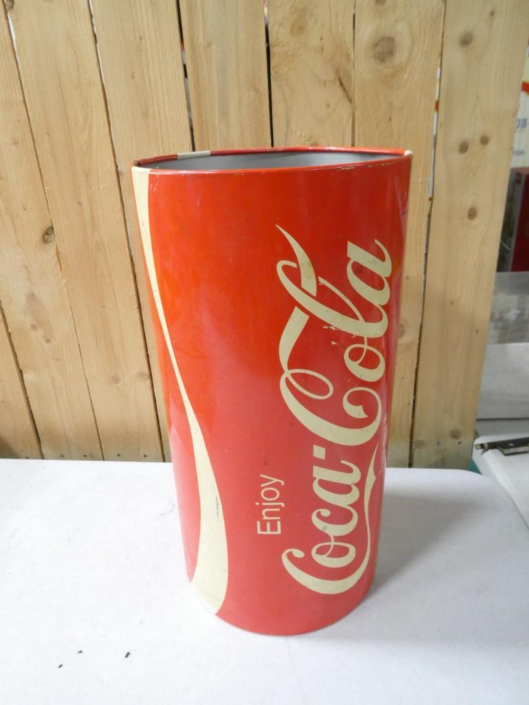 Vintage Coca Cola Trash Can Metal Garbage Can (1 of 3)