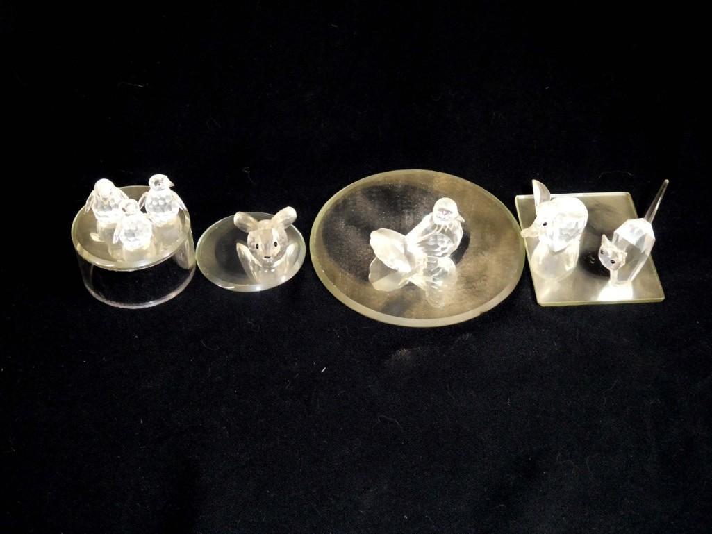 Asst Swarovski Animals incl 3 Penguins, Bunny, Elephant, Cat, Bird (1 of 5)