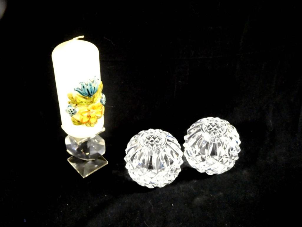 Swarovski Crystal Candle Holder and 2 Waterford Crystal Candle Holders (1 of 7)