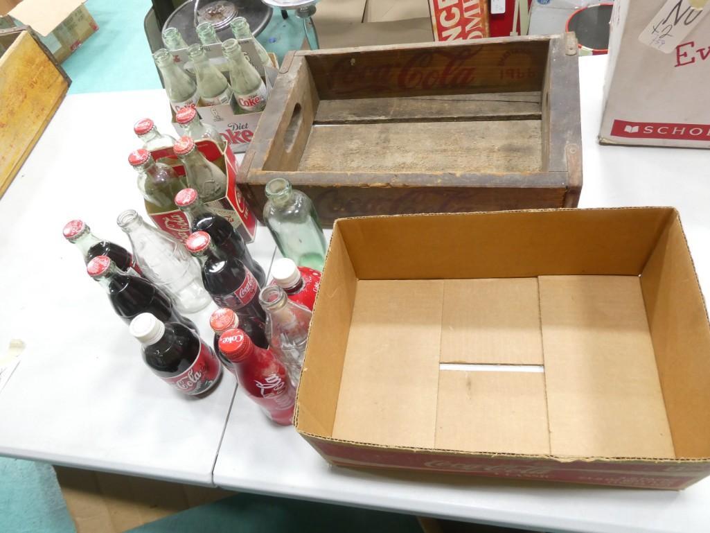 Coca Cola Lot with Vintage Wood Coca Cola Crate, Bottles, Etc (1 of 6)