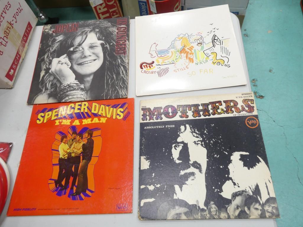 Vinyl Records incl Janis Joplin, Spencer Davis Group, Mothers of Invention (Frank Zappa), Crosby, St (1 of 9)