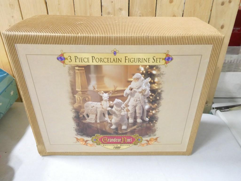Grandeur Noel 3 pc Porcelain Figurine Set 1999 Collector's Edition (1 of 4)