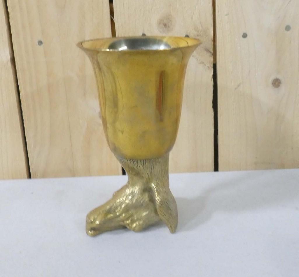 Brass Hunting Dog Form Stirrup Cup (1 of 4)