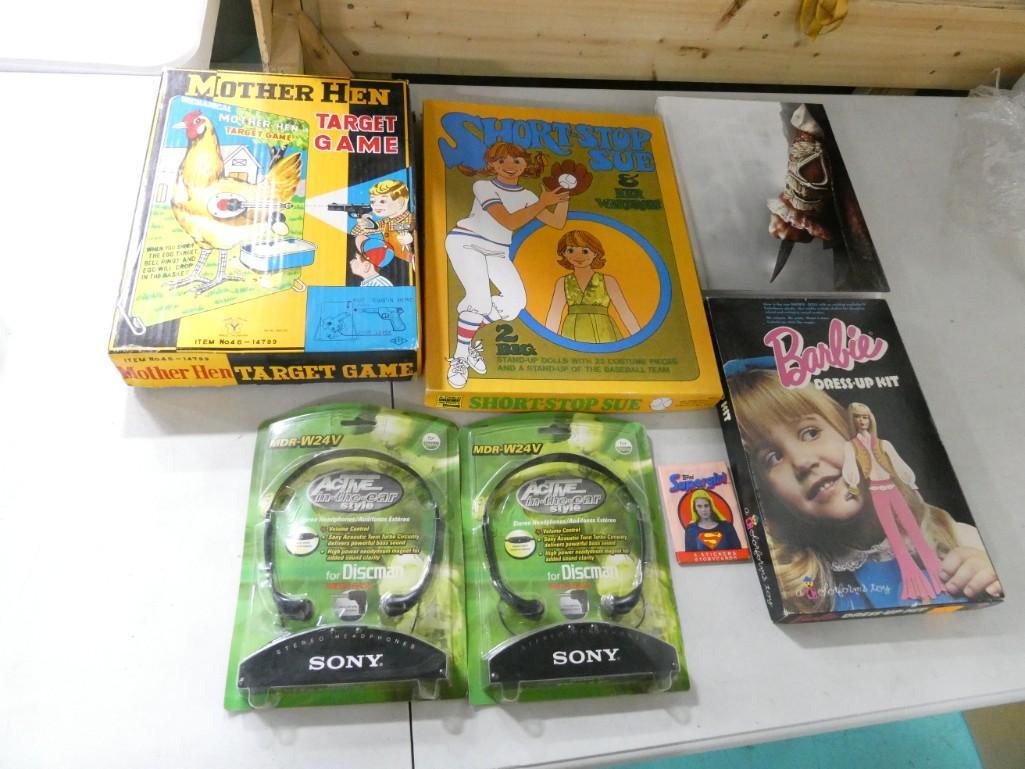 Toy Lot incl Mother Hen Target Game, Paper Dolls, Assassins Creed Official Guide, Barbie Dress Up Ki (1 of 8)