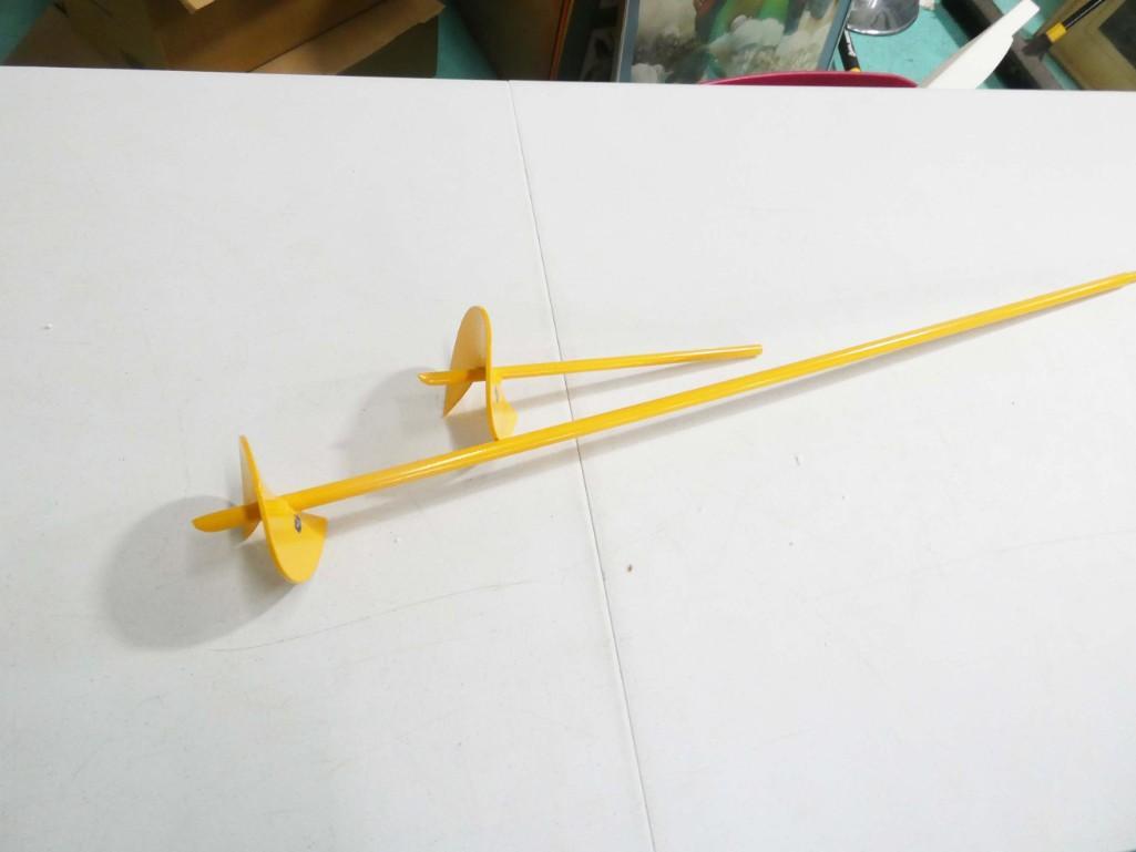 2 New Ground Stack Auger Drill Attachments Longest One is approx 3 ft and Shorter One is Approx 1 ft (1 of 3)