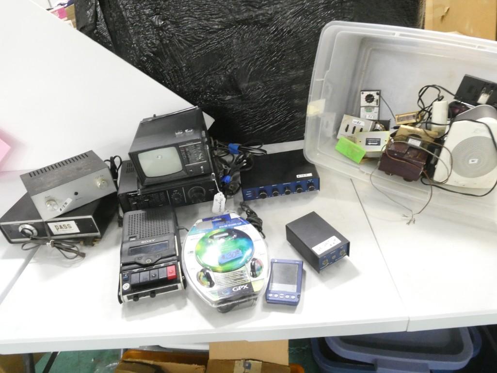 Lot of Vintage Electronics incl Portable TV, Unopened CD Player, Switches, etc (1 of 7)