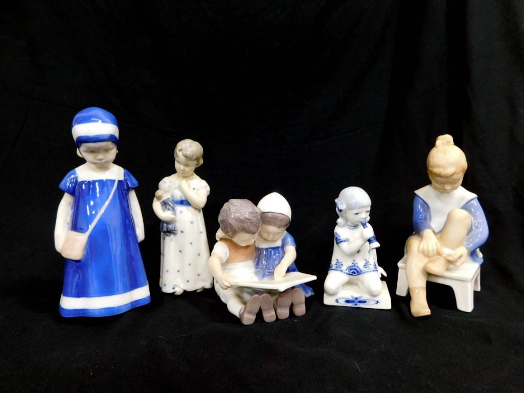 5 Porcelain Figurines incl Royal Copenhagen and B&G (1 of 10)