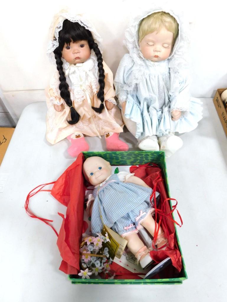 Vtg Danbury Mint Porcelain Kewpie, Boots Tyner Design Repro Sugar Britches & Gumdrop Dolls Lot (1 of 6)