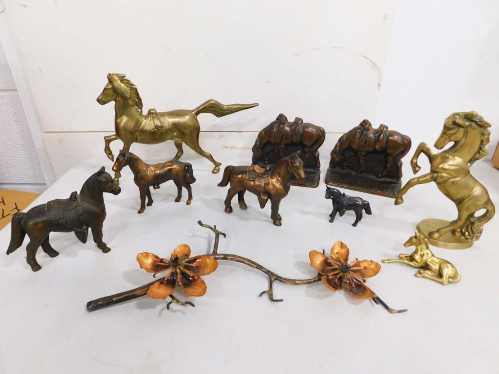 Brass & Copper Horses Figures and Bookends (1 of 5)