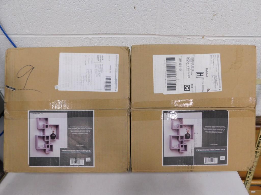 2 New in Box Floating Shelves: 2 New in Box Intersecting Squares Floating Shelves . I think these need some assembly