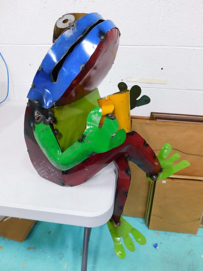 Metal Frog Yard Sculpture (1 of 4)