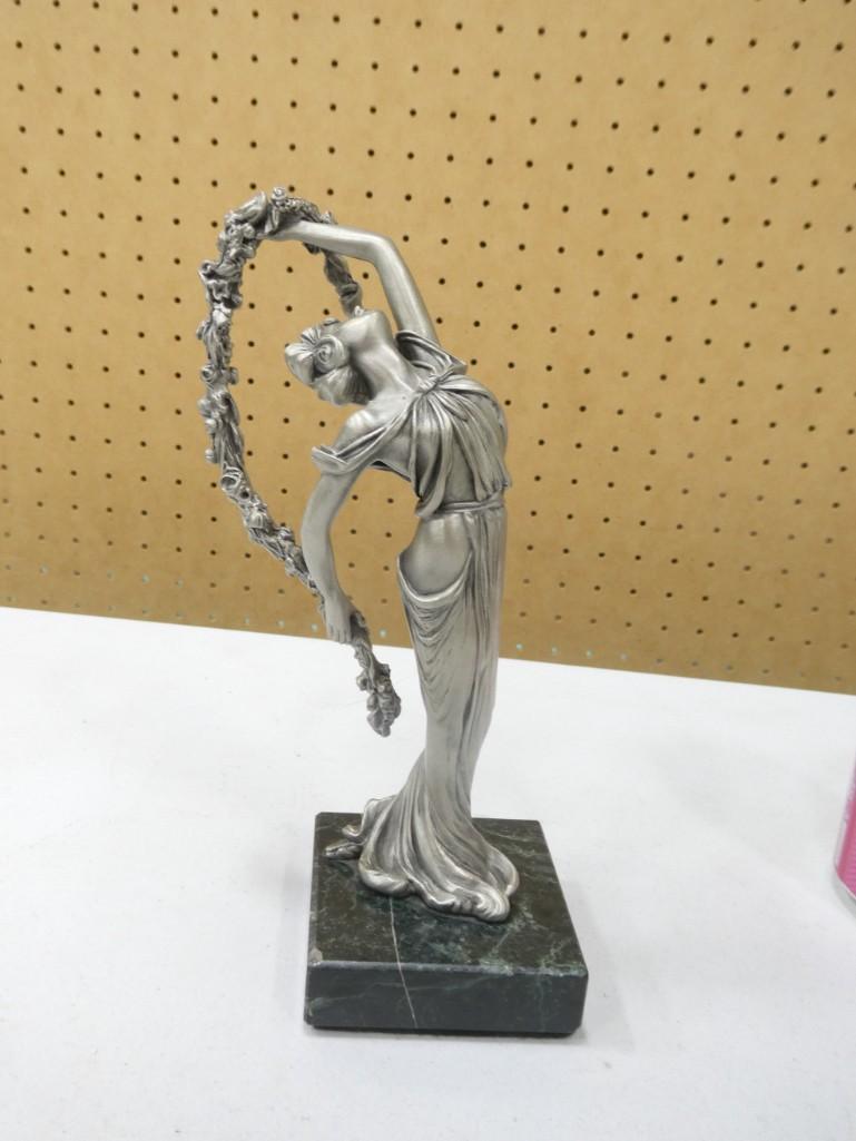 Chilmark Fine Pewter Adrienne Pewter Statue or Sculpture on a Marble Base (1 of 4)