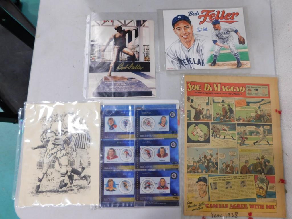 Sports Lot including Bob Feller and Dante Lavelli Autographs with COAs: Sports Lot including Bob Feller and Dante Lavelli Autographs with COAs