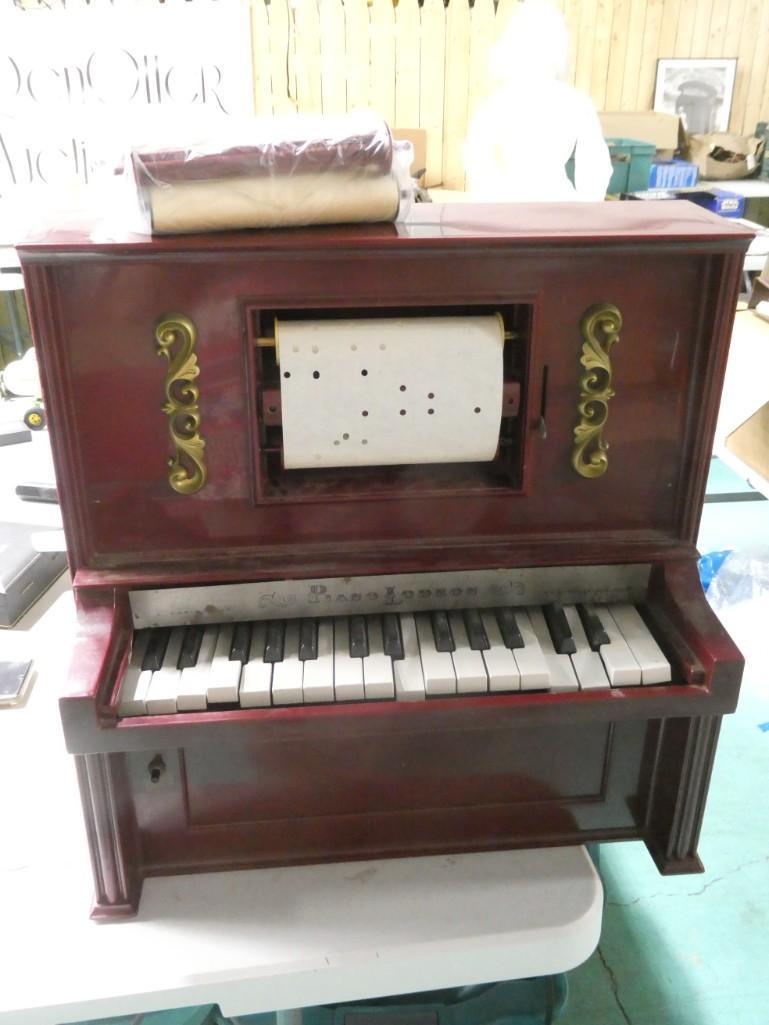 Vintage J Chein & Co Toy Player Piano with Extra Rolls (1 of 11)