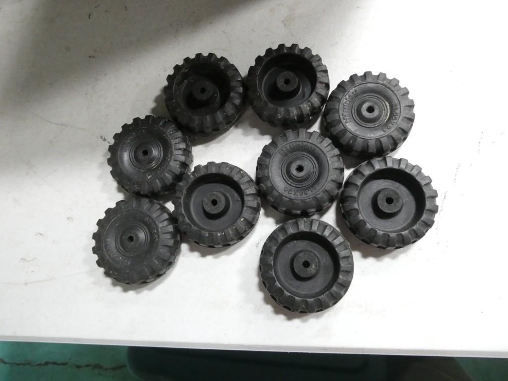 Lot of 9 Hubley Toy Tractor Wheels Hard Rubber 21.00x24 on the tires (1 of 3)