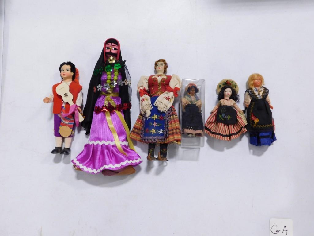 6 Dolls incl Serbian Doll Late 1950s- or 1960s Made in Yugoslavia Narodna Radinost (1 of 2)