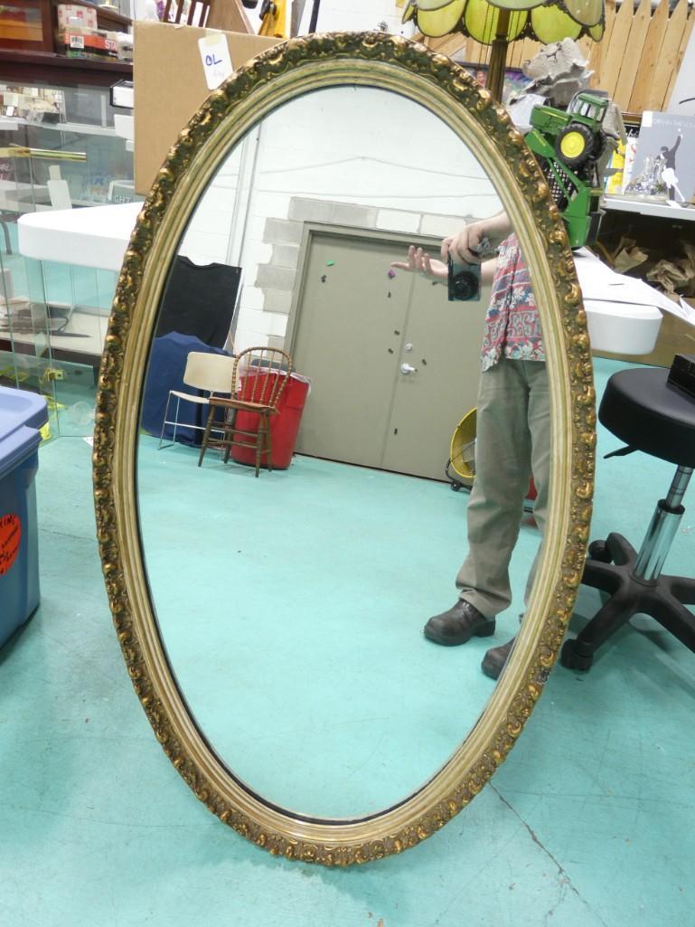 Large Oval Mirror with Ornate Frame 38"x23" (1 of 2)