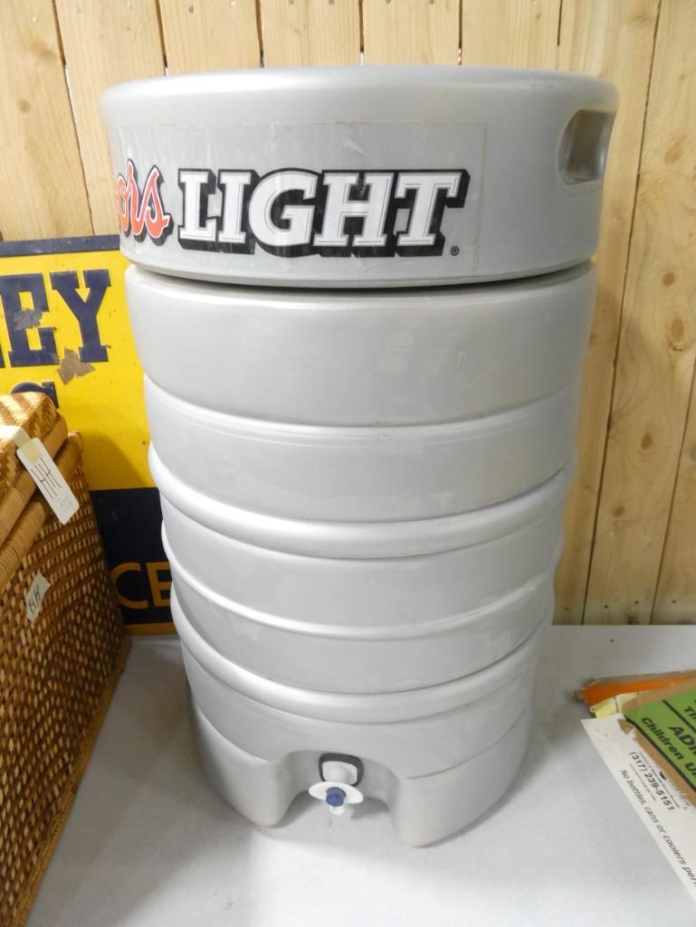 Water Cooler with Coors Light Stickers On It Kooler Kraft Approx 22" Tall: Water Cooler with Coors Light Stickers On It Kooler Kraft Approx 22" Tall