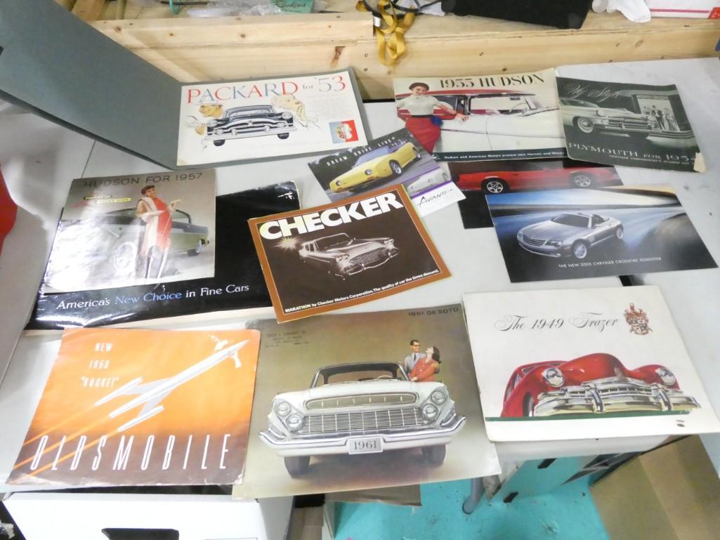 Lot of Old Car Brochures incl 1955 Hudson, 1949 Frazer, 1954 Plymouth, 1953 Packard, etc (1 of 10)